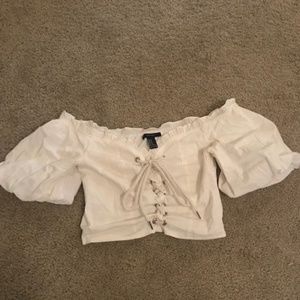 Amazing Lace up front crop top